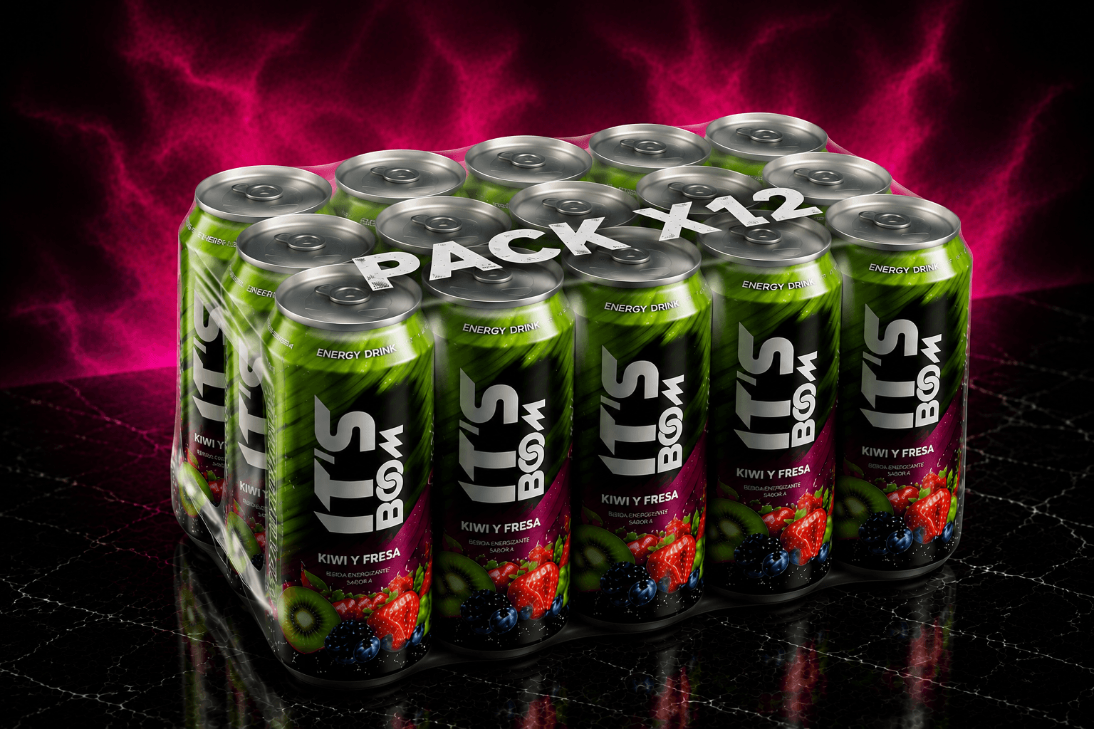 Pack x12 IT'S BOOM Kiwi y Fresa