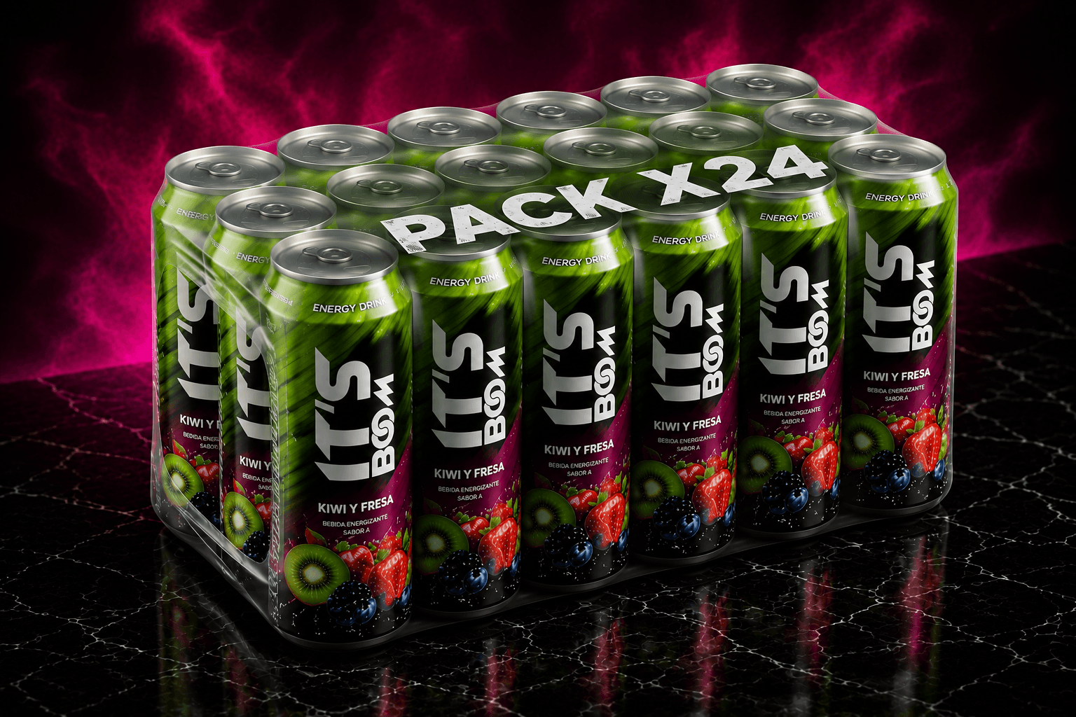 24 pack IT'S BOOM Kiwi y Fresa