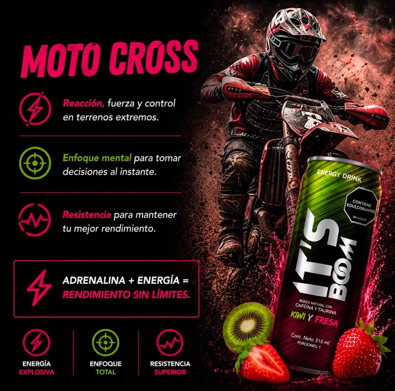 IT'S BOOM para moto cross